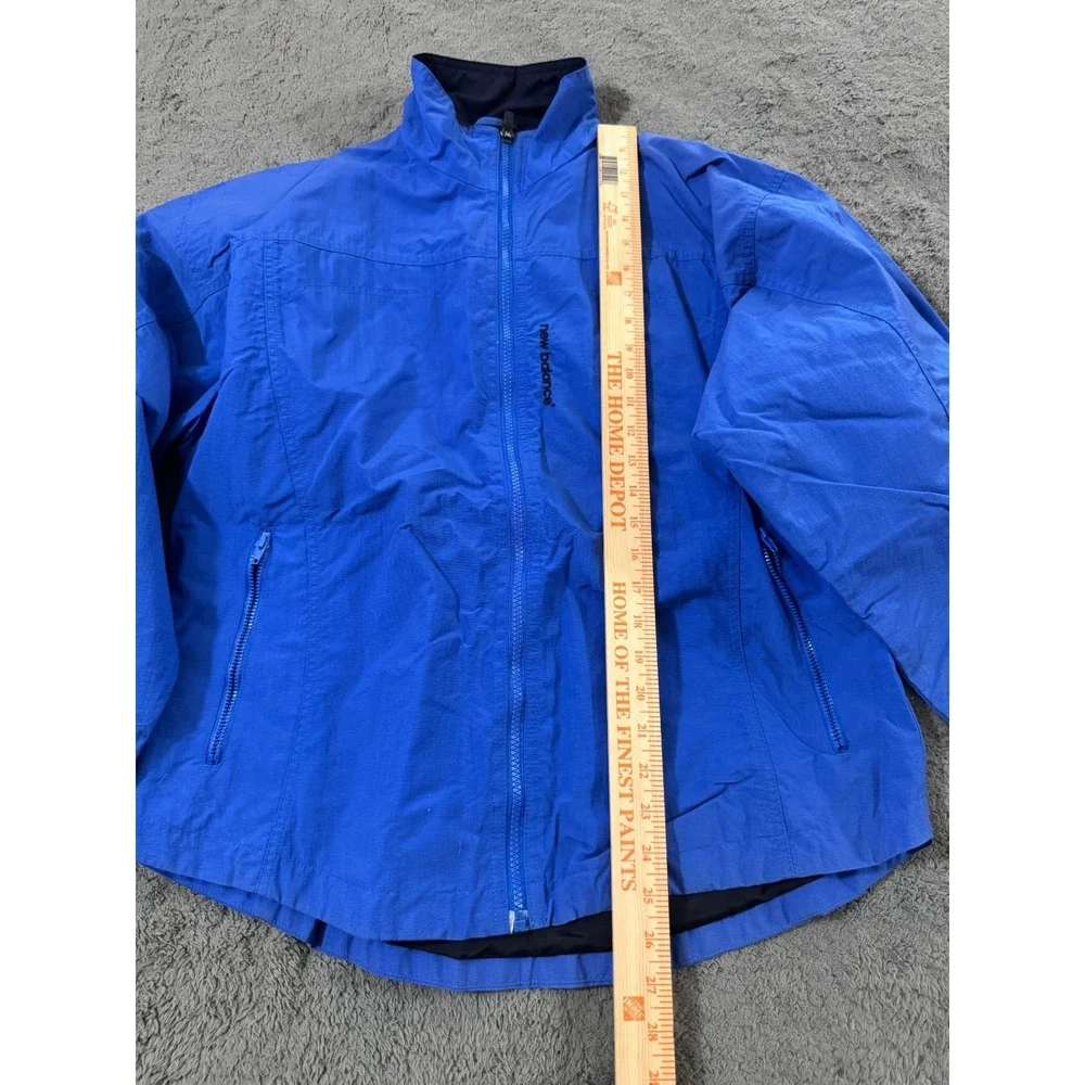 New Balance Windbreaker Jacket Mens M Blue Full Zip Pocket 90s Vintage
